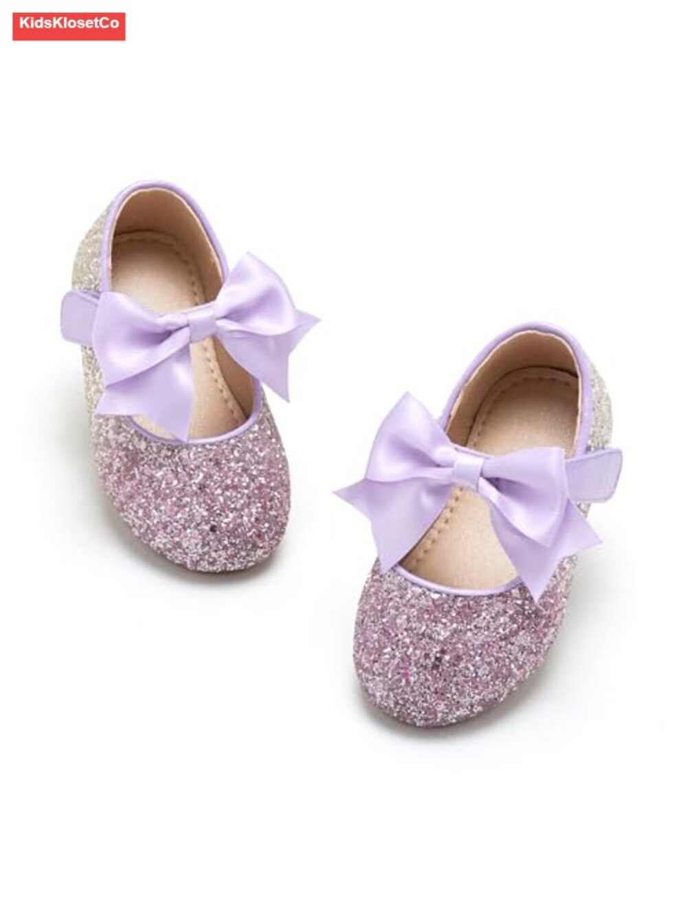 Toddler Girls Ballet Flats Mary Janes with Bows Hook & Loop Closure